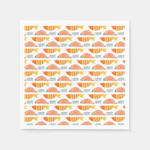 Folk Art Swimming Fish Pattern Napkin