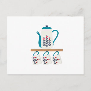 Folk Art Tea Pot Postcard
