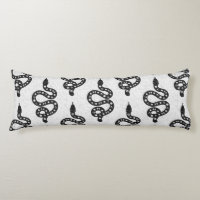 Folk Art Textured Grungy Witchy Snake black white