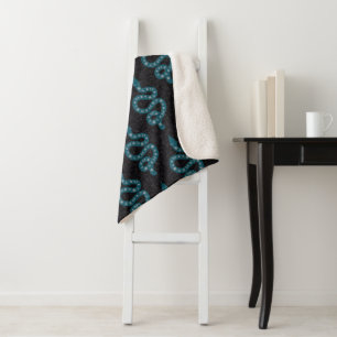 Folk Art Textured Grungy Witchy Snake blue grey Sherpa Blanket