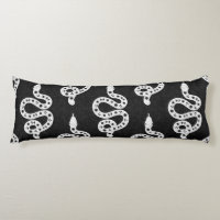 Folk Art Textured Grungy Witchy Snake white black
