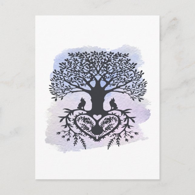Folk Art Tree of Life Postcard (Front)