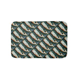 folk art  whales bath mat