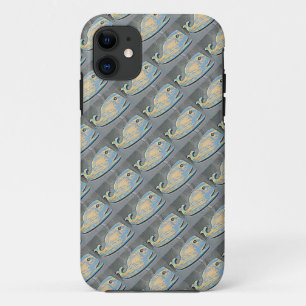 folk art whales swimming iPhone 11 case