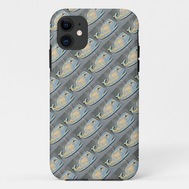 folk art whales swimming Case-Mate iPhone case (Back)