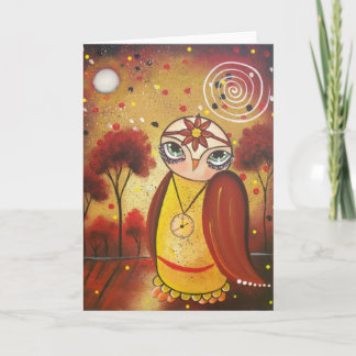 FOLK ART What's The Time BY LORI greeting card