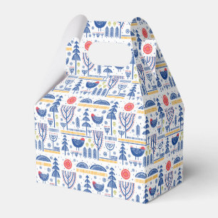 Folk Art Winter Bird Pattern Favour Box