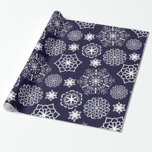 Folk blue mandala flowers seamless pattern wrapping paper