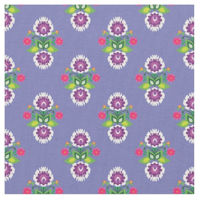 Folk composition on light purple fabric (Close Up)