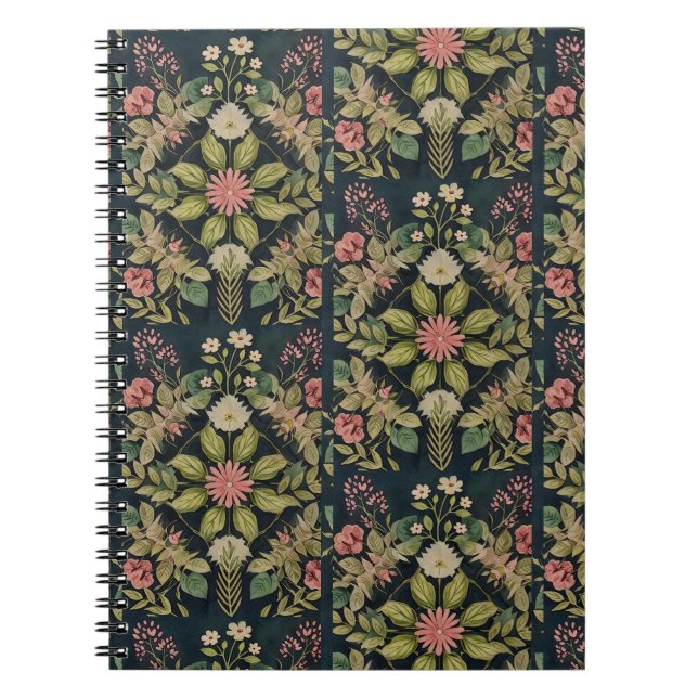 folk country damask notebook (Front)