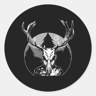 Folk Creature Moon Wendigo Forest Halloween Crypti Classic Round Sticker