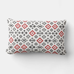 Folk Cross Stitch Seamless Pattern Lumbar Cushion