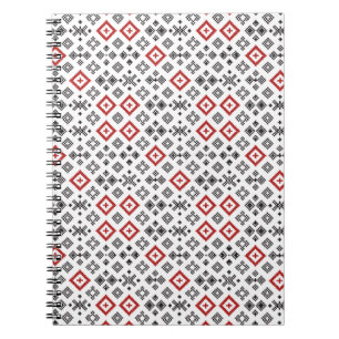 Folk Cross Stitch Seamless Pattern Notebook