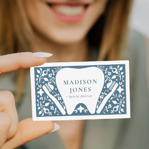 Folk Dentist logo Modern Business Card