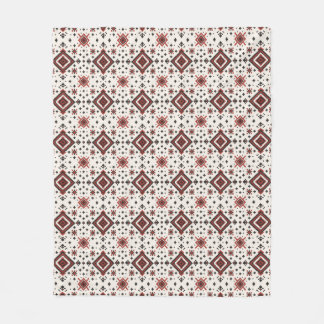 Folk Diamond Cross Stitch Seamless Pattern Fleece Blanket