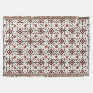 Folk Diamond Cross Stitch Seamless Pattern Throw Blanket