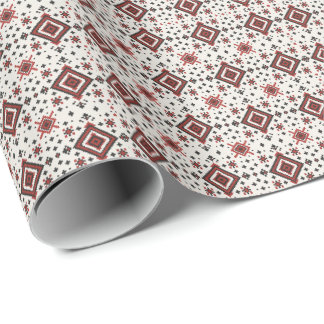 Folk Diamond Cross Stitch Seamless Pattern Wrapping Paper