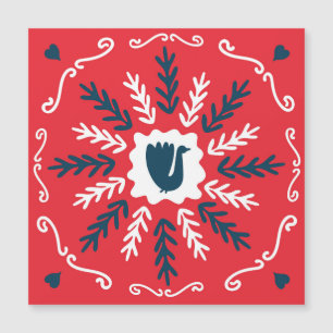 Folk Doodle Art Christmas Tile