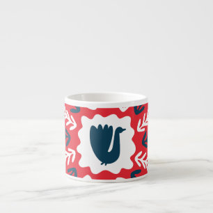 Folk Doodle Art Christmas Tile Espresso Cup