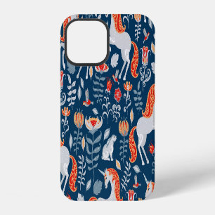 Folk Fantasy: Unicorns, Rabbits, Birds iPhone 12 Case