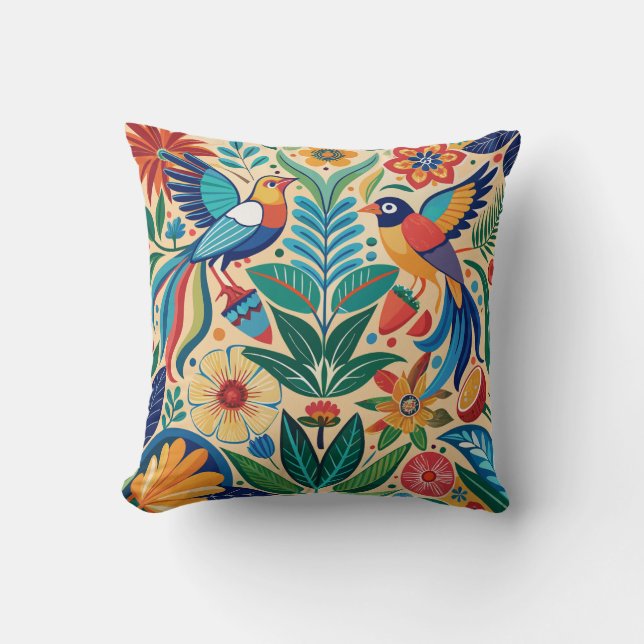 Folk Flora & Fauna Cushion (Front)