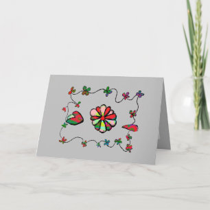 Folk Floral Art  Card
