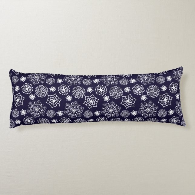 Folk floral blue II pattern Body Cushion (Back)