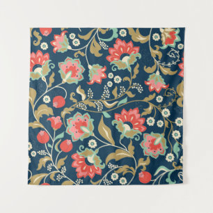 Folk Floral Colourful: Hand Drawn Seamless Tapestry
