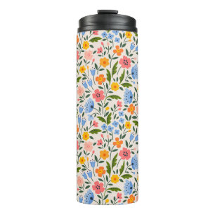 Folk Floral: Colourful Small Patterns Thermal Tumbler