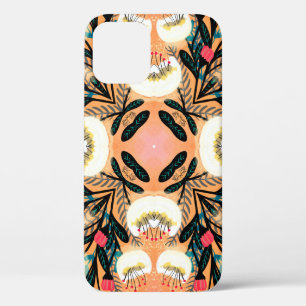 Folk floral symmetric seamless pattern hand painte iPhone 12 case