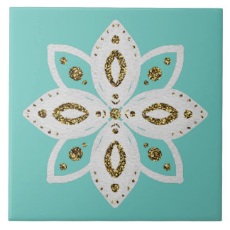 folk flower 1 lite brown and white tile