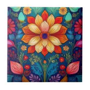 Folk Flower Tile