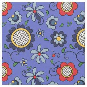 Folk Flowers - folkart from Kashuby Fabric