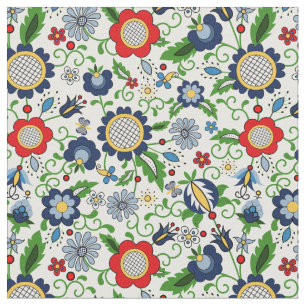 Folk Flowers - folkart from Kashuby Fabric