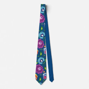 Folk Flowers on classic blue Tie