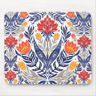Folk flowers pattern  mouse pad