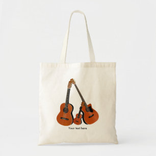 Folk Guitar Acoustic Bass and Ukulele Tote Bag