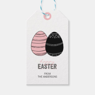 Folk Happy Easter Eggs Gift Tags