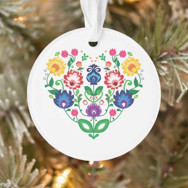 Folk heart ornament (Tree)