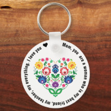 Folk heart with custom text , because I love you