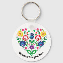 Folk heart with custom text , because I love you