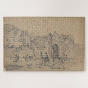 Folk Life Outside a City Gate by Camille Pissarro Jigsaw Puzzle
