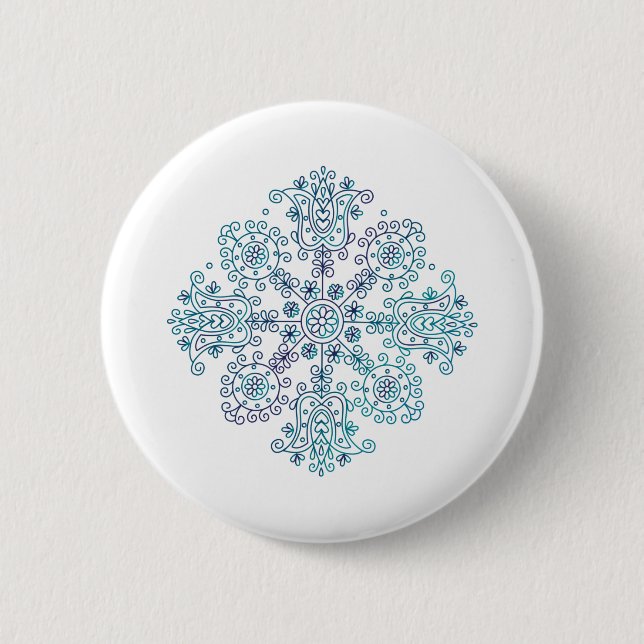 Folk Mandala 6 Cm Round Badge (Front)