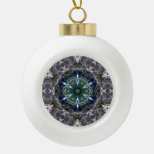 Folk Mandala Ceramic Ball Christmas Ornament
