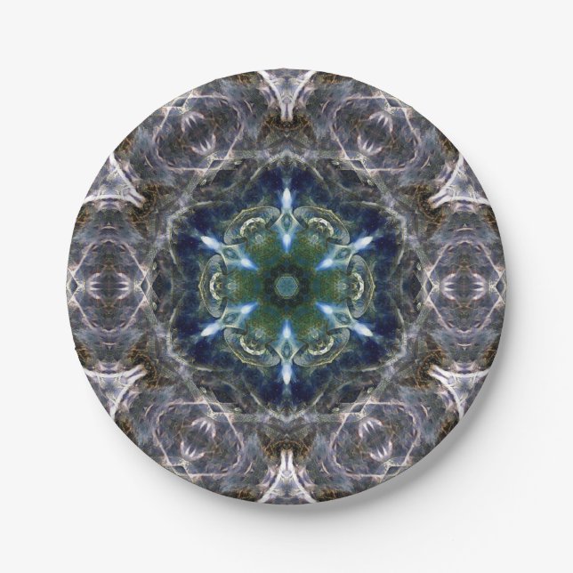 Folk Mandala  Paper Plate (Front)