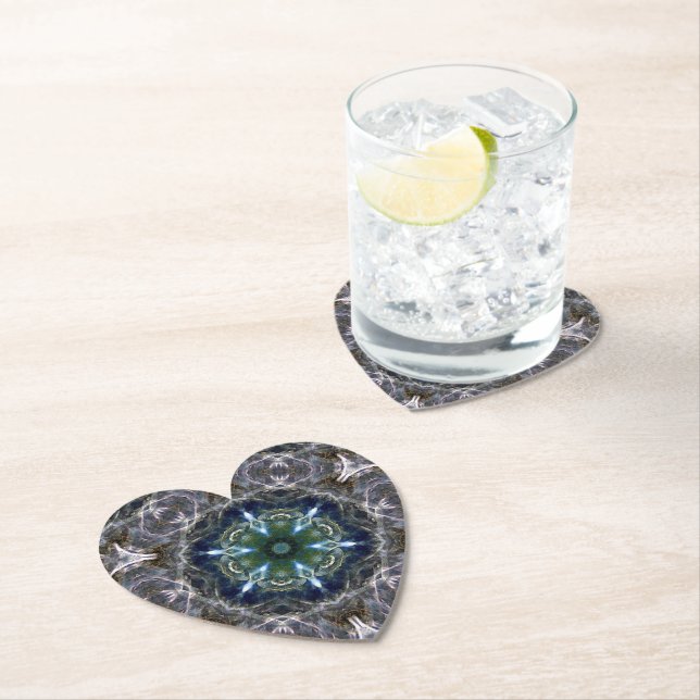 Folk Mandala  Square Paper Coaster (Insitu)