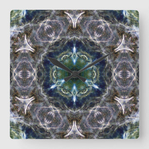 Folk Mandala  Square Wall Clock