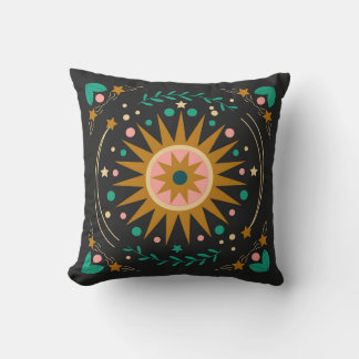 Folk Mandala Sunburst Pillow