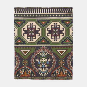 Folk ornamental seamless pattern. Geometric ethnic Fleece Blanket