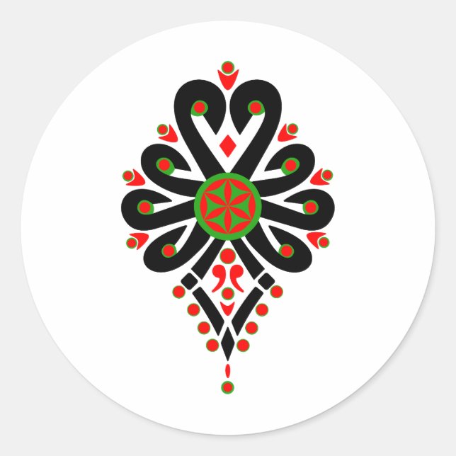 Folk pattern of Polish highlanders - Parzenica Classic Round Sticker (Front)
